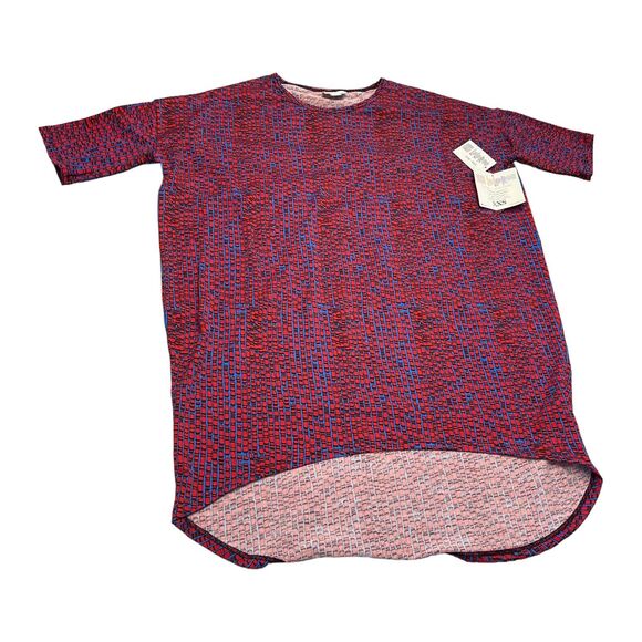 LuLaRoe Irma Tunic Top Womens XXS Multicolor Polyester Stretch Printed Crew Neck - Picture 1 of 8